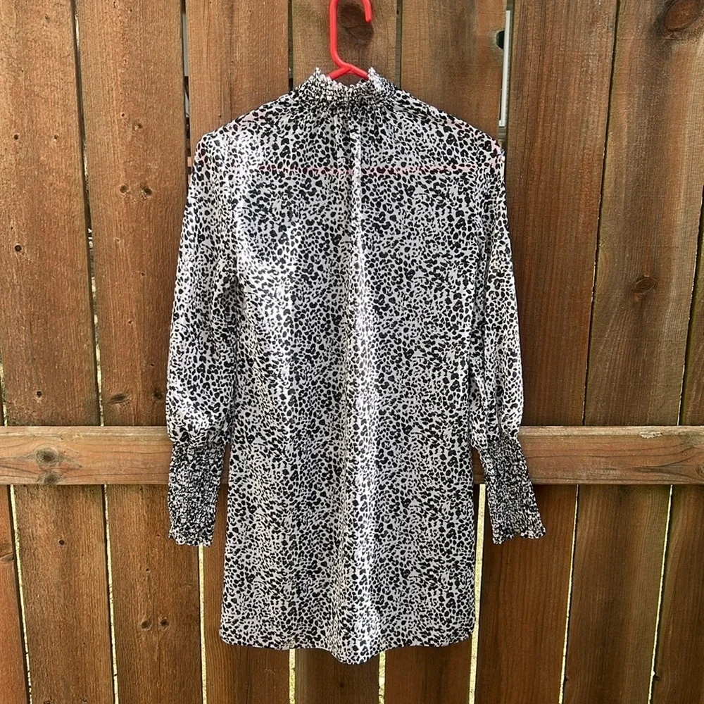 Anthropologie Bailey 44  Leopard Print Black White Dress Size 2 - Picture 4 of 12
